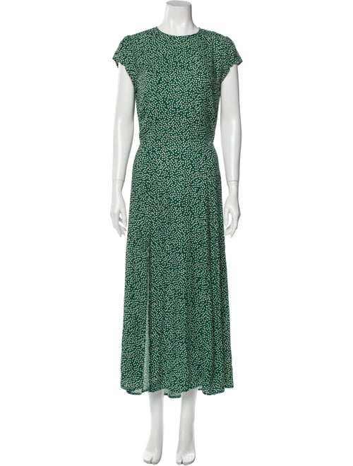 Reformation Printed Long Dress Green