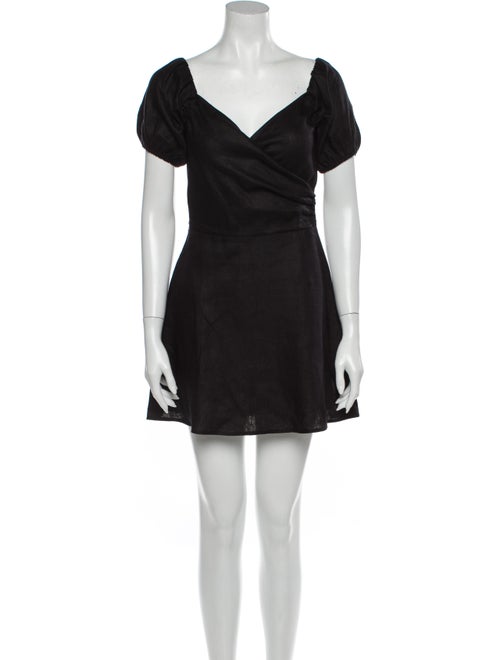 Reformation Linen Mini Dress Black