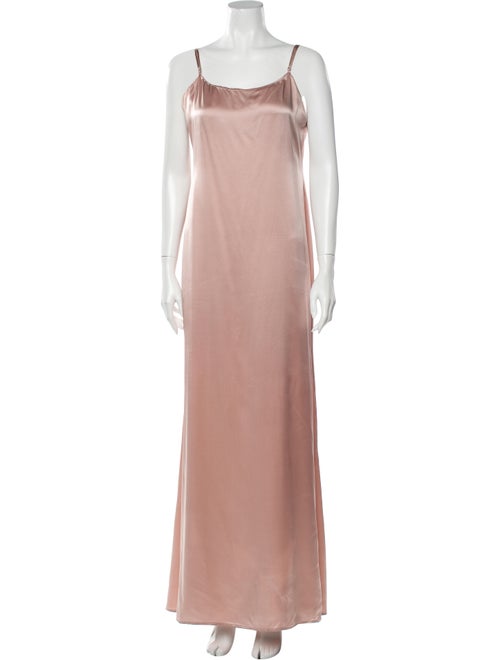 Reformation Silk Long Dress Pink