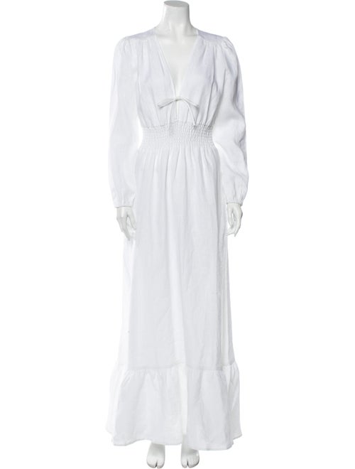 Reformation Linen Long Dress White