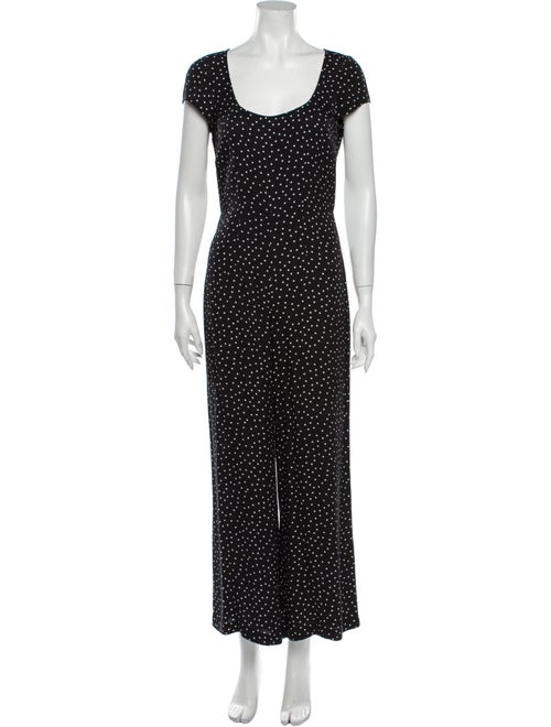 Reformation Polka Dot Print Scoop Neck Jumpsuit Bl