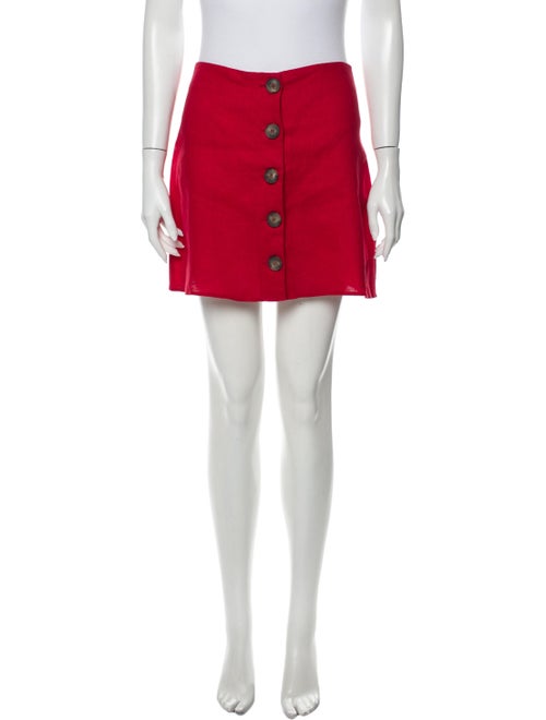 Reformation Linen Mini Skirt Red