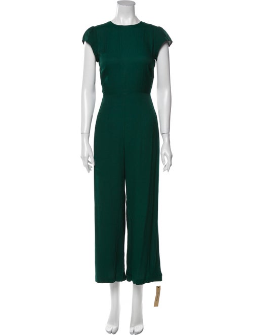 Reformation Emerald Crew Neck Jumpsuit Green