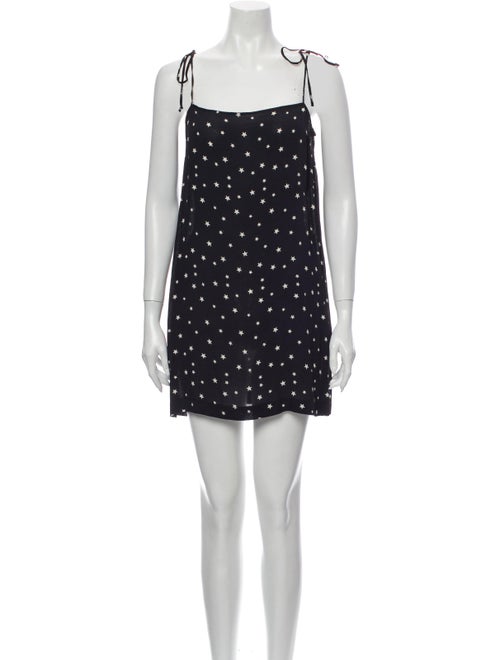 Reformation Printed Mini Dress Black