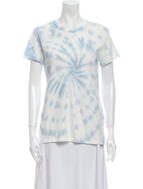 Reformation Tie-Dye Print Scoop Neck T-Shirt Blue