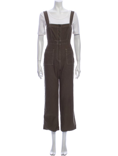 Reformation Square Neckline Jumpsuit Green
