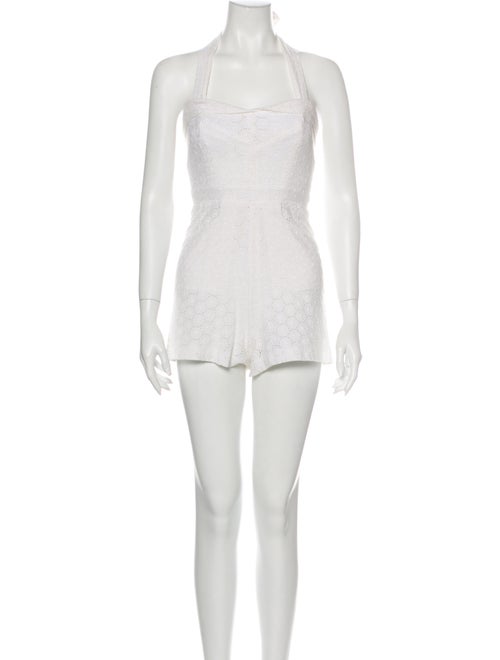 Reformation Square Neckline Romper White