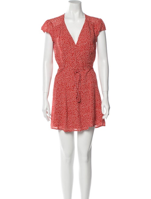 Reformation Printed Mini Dress Red