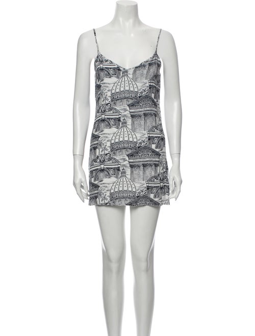 Reformation Printed Mini Dress White