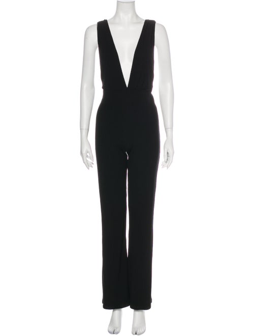 Reformation Plunge Neckline Jumpsuit Black