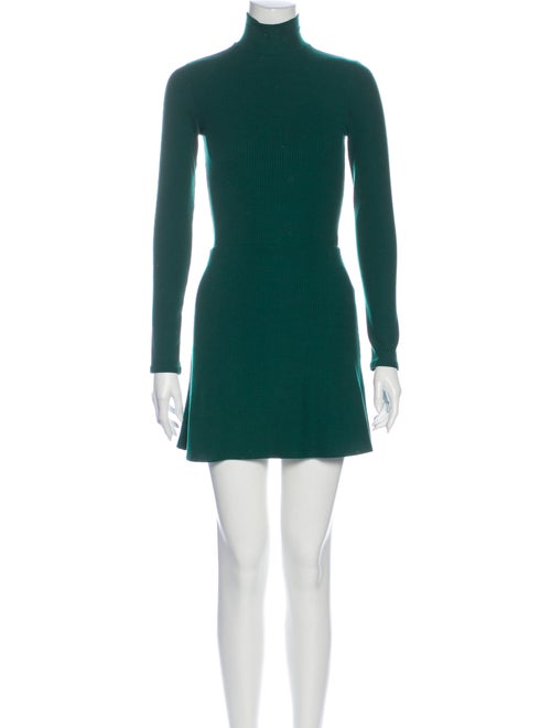 Reformation Turtleneck Mini Dress Green