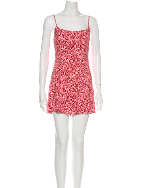 Reformation Printed Mini Dress Red
