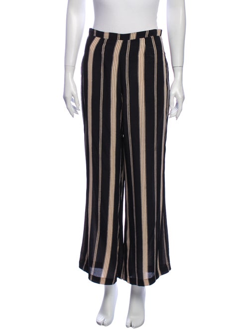 Reformation Striped Wide Leg Pants Black