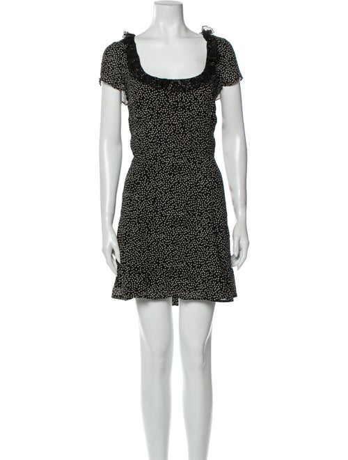 Reformation Floral Print Mini Dress Black