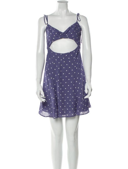Reformation Polka Dot Print Mini Dress Purple
