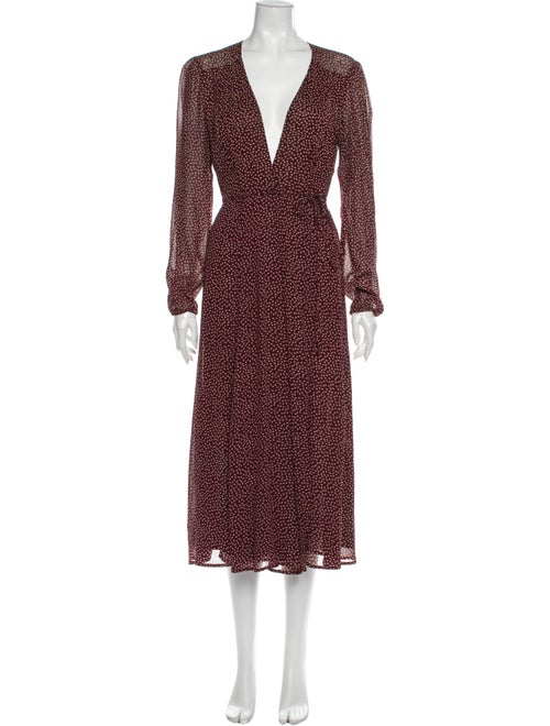 Reformation Printed Long Dress Brown