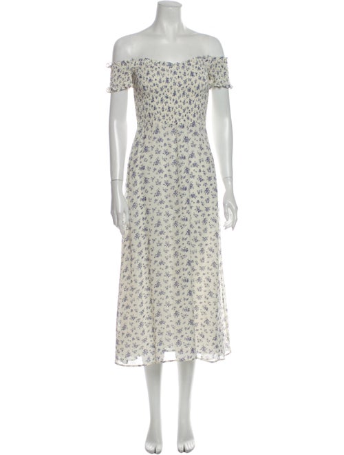 Reformation Floral Print Midi Length Dress