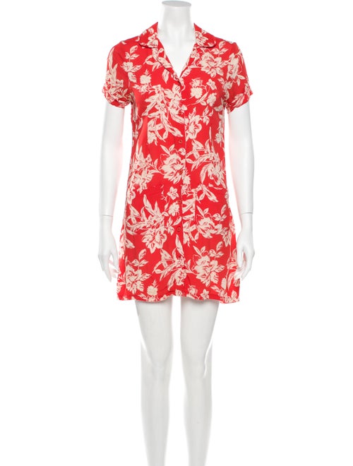 Reformation Floral Print Mini Dress Red