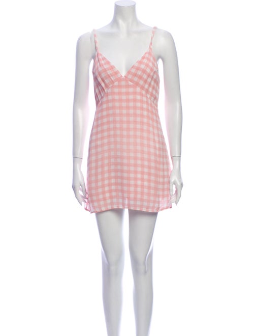 Reformation Plaid Print Mini Dress Pink