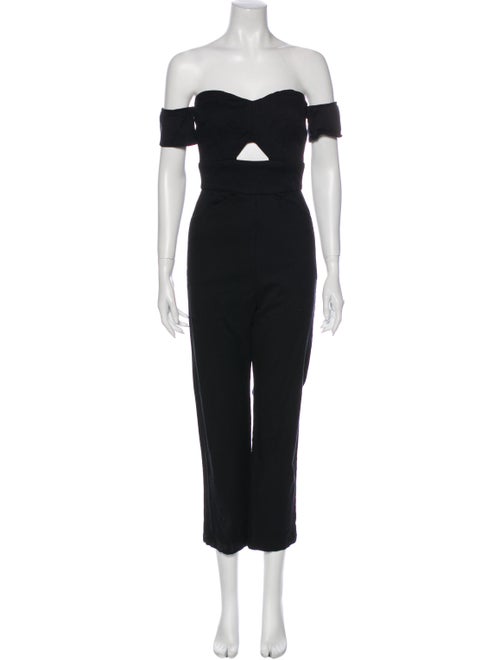Reformation Off-The-Shoulder Jumpsuit Black