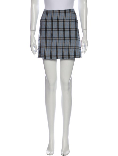 Reformation Linen Mini Skirt Blue