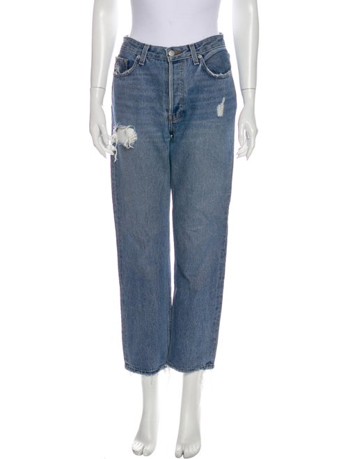 Reformation High-Rise Straight Leg Jeans Blue