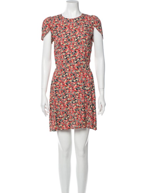 Reformation Floral Print Mini Dress Red