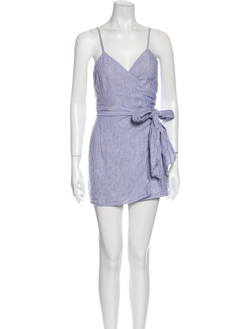 Reformation Linen Mini Dress Blue