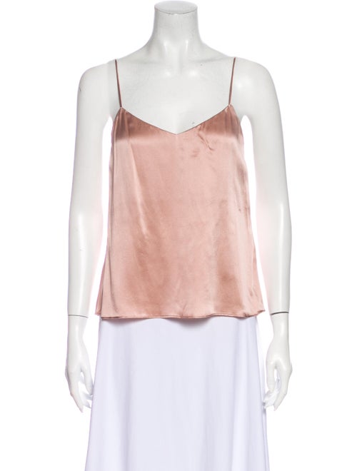 Reformation Silk V-Neck Top Pink