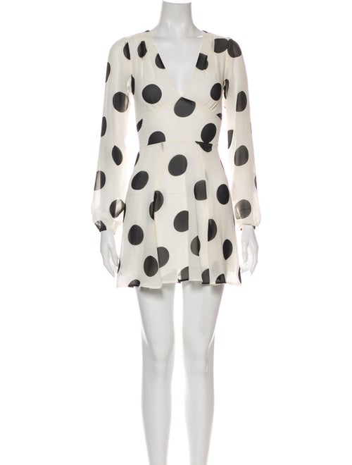 Reformation Polka Dot Print Mini Dress White