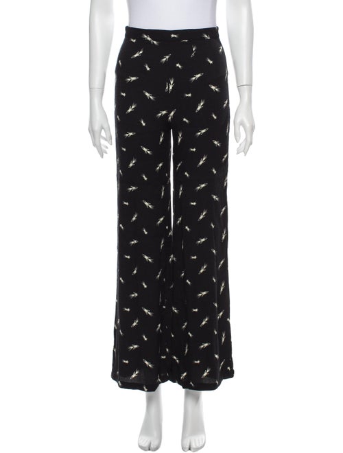 Reformation Printed Wide Leg Pants Black