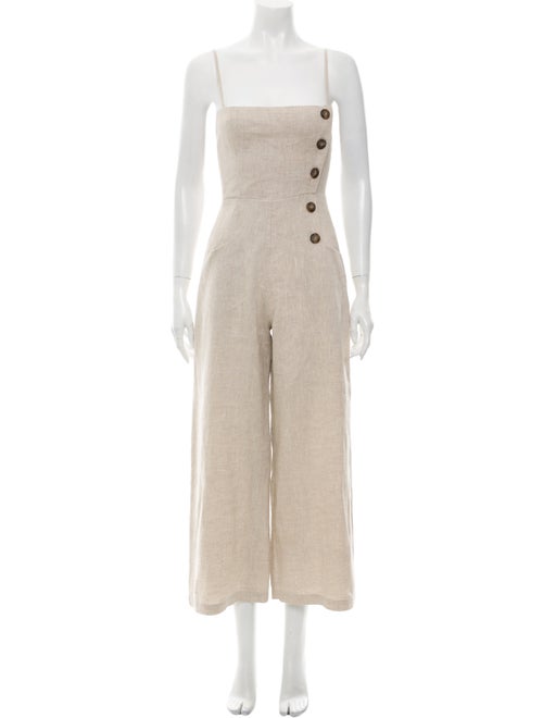 Reformation Linen Square Neckline Jumpsuit