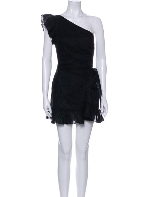 Reformation Linen Mini Dress Black