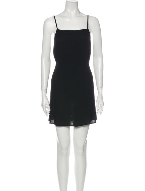 Reformation Square Neckline Mini Dress Black