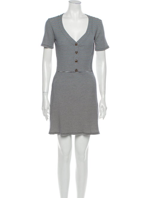 Reformation Striped Mini Dress Black