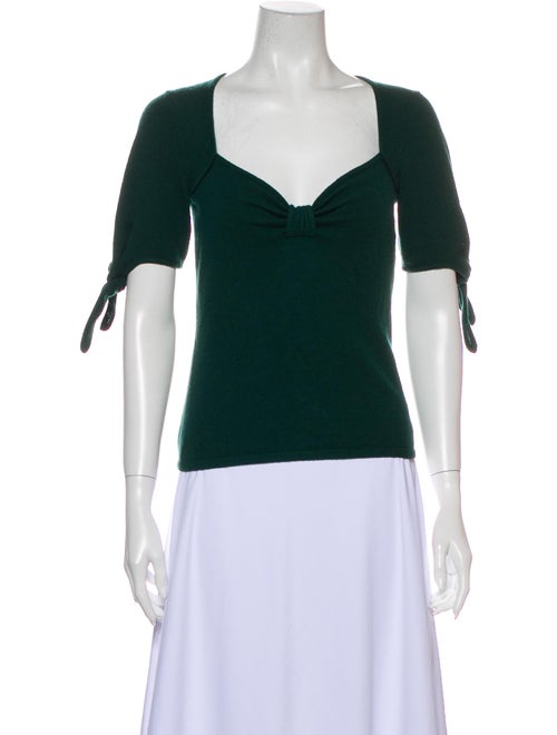 Reformation Cashmere Square Neckline Sweater Green