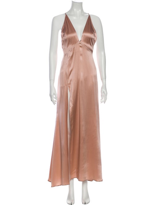 Reformation Silk Long Dress Pink