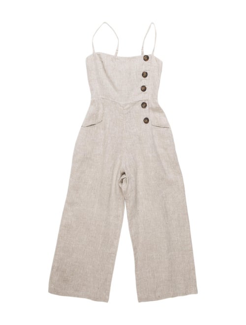 Reformation Linen Square Neckline Jumpsuit