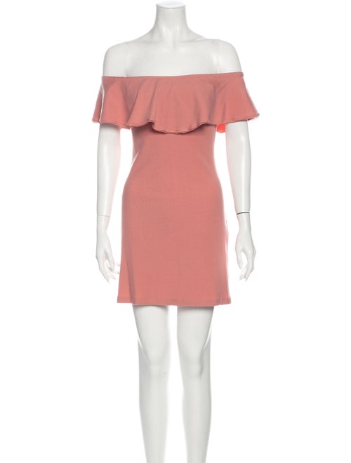 Reformation Off-The-Shoulder Mini Dress Pink