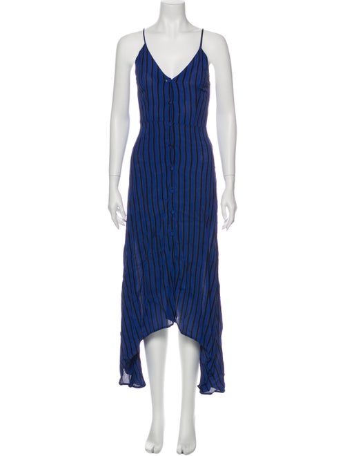 Reformation Striped Long Dress Blue