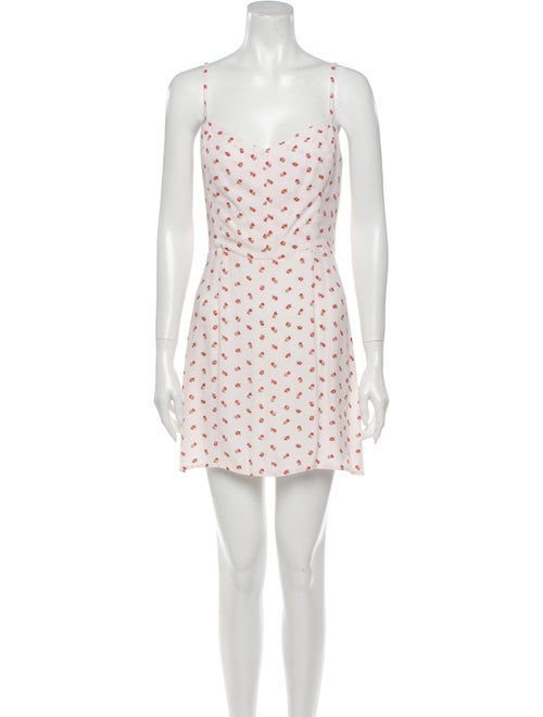 Reformation Floral Print Mini Dress Pink