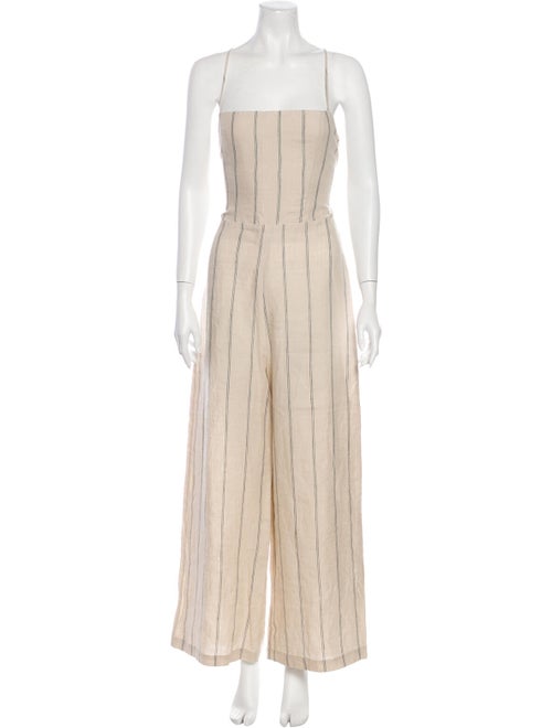 Reformation Linen Striped Jumpsuit