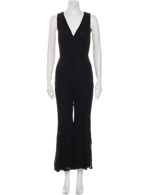 Reformation Sylvania Jumpsuit V-Neck Jumpsuit Blac