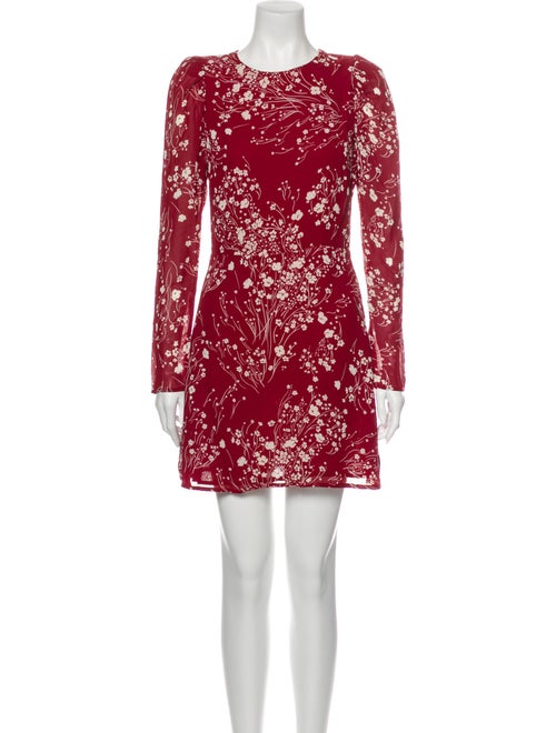 Reformation Floral Print Mini Dress Red