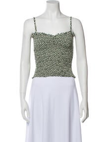 Printed Square Neckline Crop Top