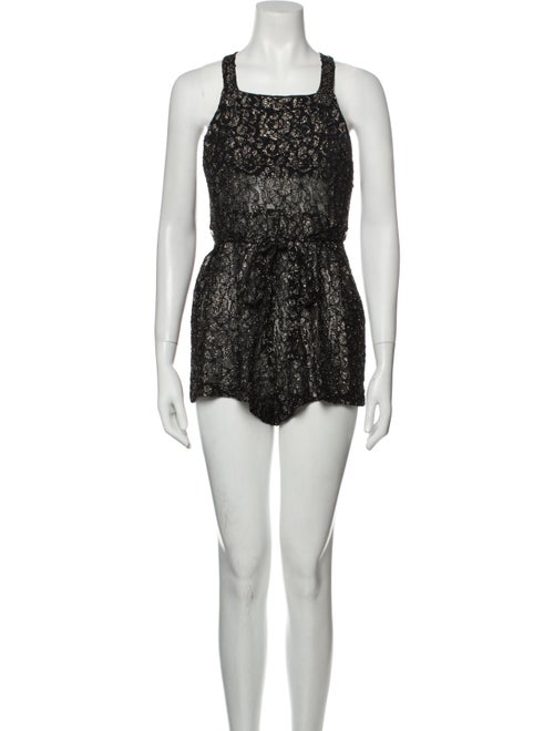 Reformation Floral Print Square Neckline Romper