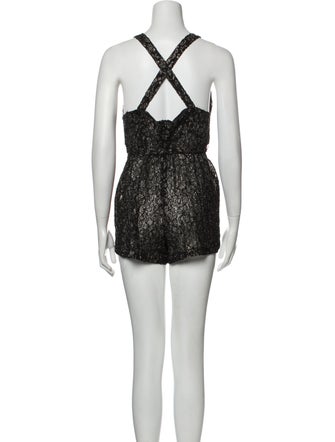 Reformation Floral Print Square Neckline Romper