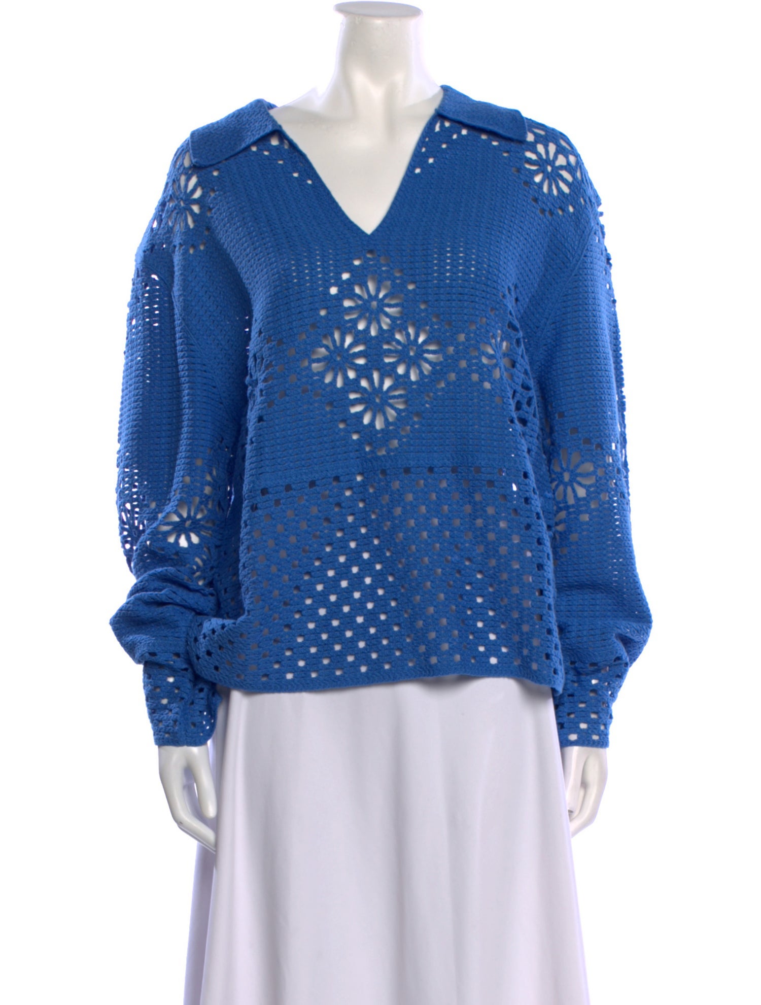 Rails Louiza French Blue Crochet Sweater