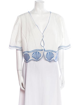 Rails V-Neck Short Sleeve Crop Top