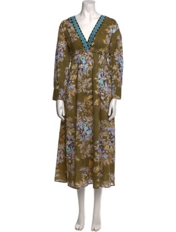 Ro's Garden Dresses Floral Print Midi Length Dress S